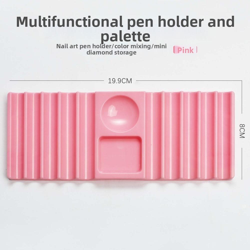 10-Compartment Plastic Pen Stand with Color Palette Nail Art Tools Holder for Nail Art Painting