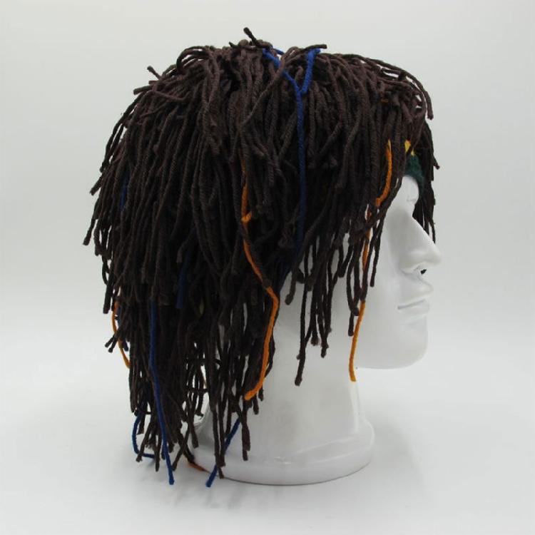Knittings Hat with Dreadlocks Winter Hat Beanied Funny Man Rastas Wigs Beard Hat