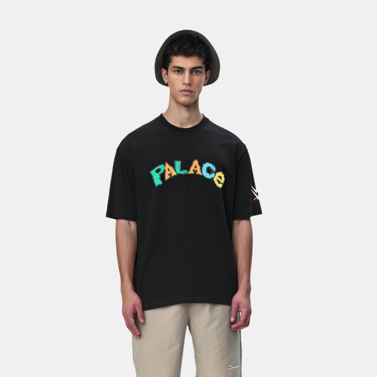 Palace Футболка X WWE Nice Day, черные топы унисекс P22TS462