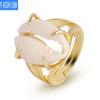 Кольцо из натуральной раковины, золото и серебро, креативное простое открывающееся кольцо