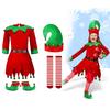 Christmas Elf Girls Costume Set Santa Helper Costume Xmas Festive Cosplay Outfit