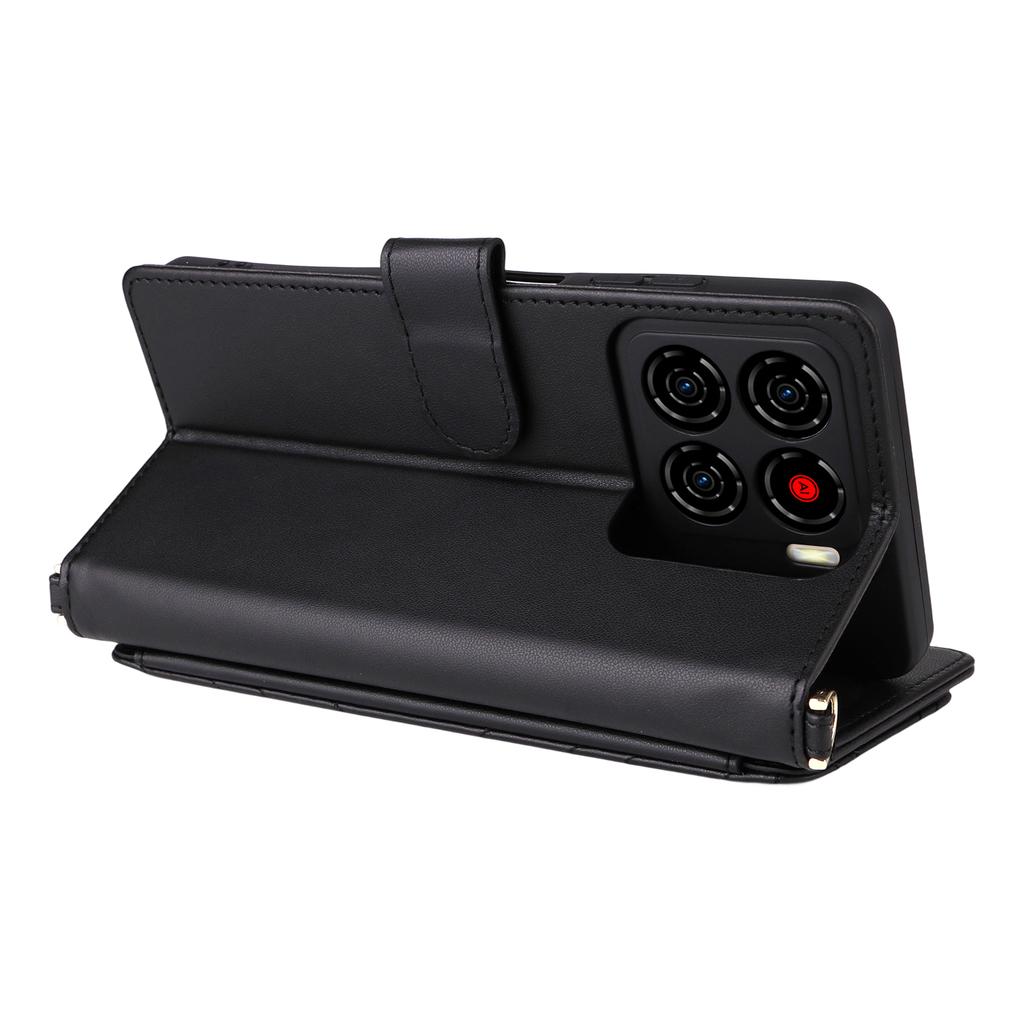 Чехол для ZTE Blade A56 с плечевым/кистевым ремешком Кожаный чехол для телефона Подставка Кошелек