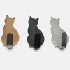 2Pcs Bathroom Storage Holder Cat Pattern Stainless Steel Kitchen Hanger Self-adhesive Hooks Towel Racks Door Clothes Wall Hanger