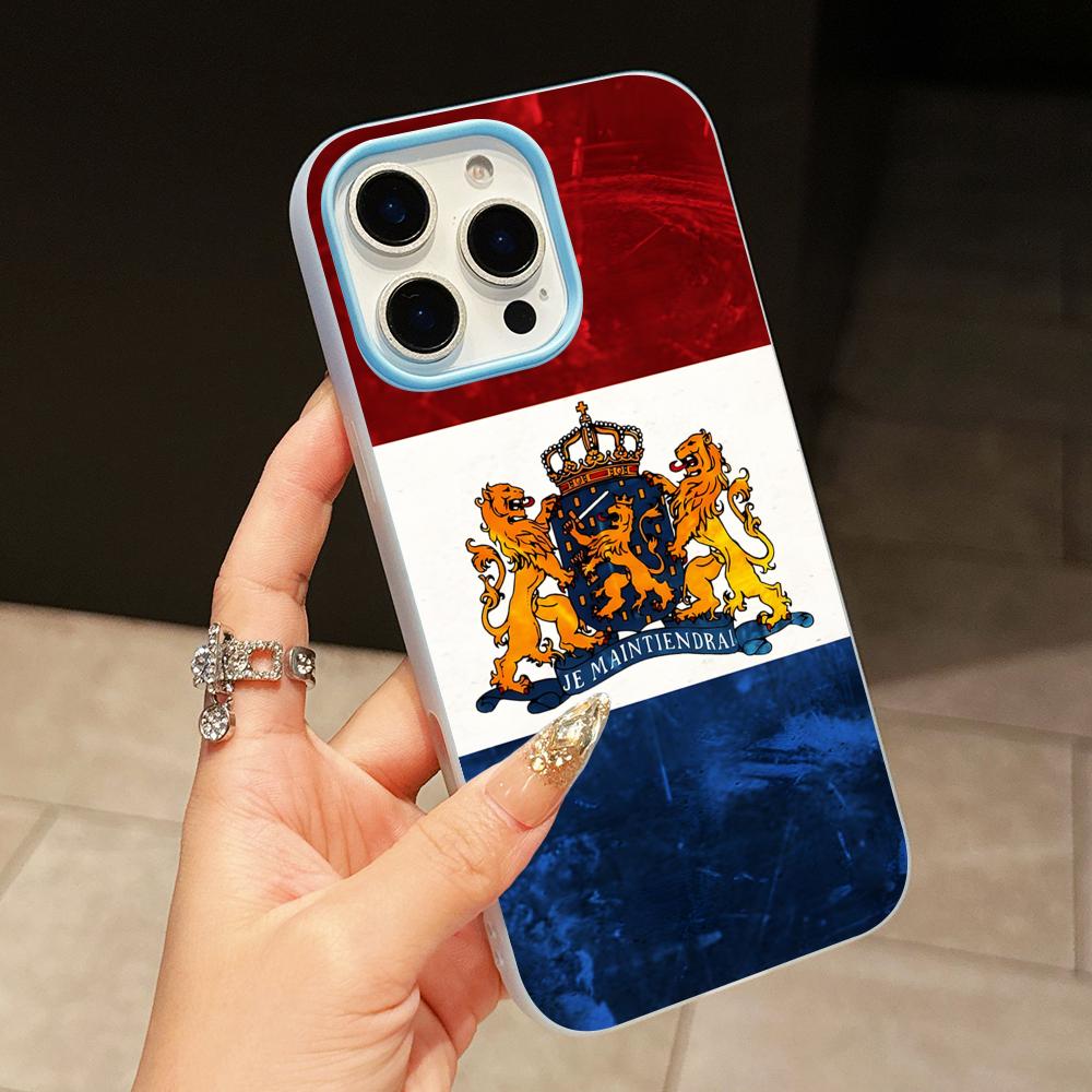 Netherland Dutch Flag Jelly Double layer Light Blue Mobile Phone Case for iPhone 17 16 15 14 13 12 11 Air Pro Max Plus