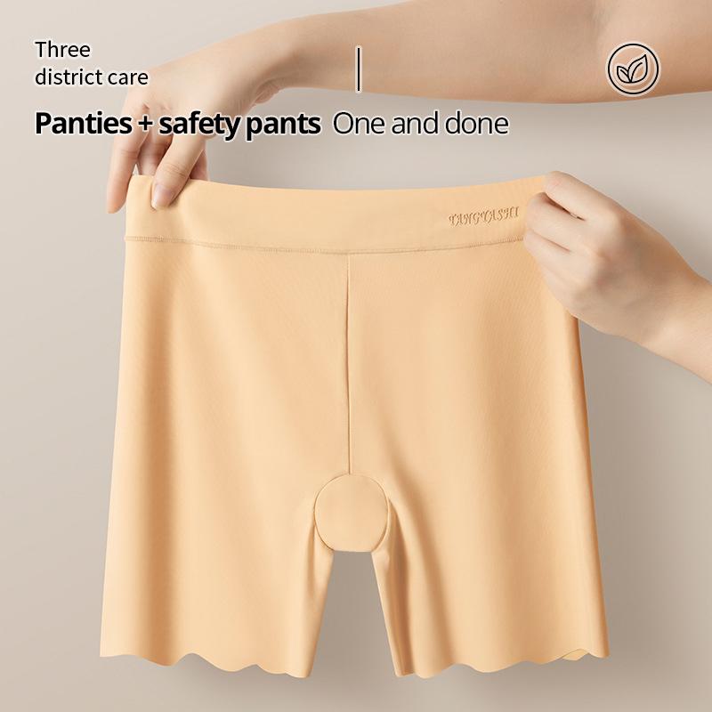 Flarixa Seamless Ice Silk Safety Shorts for Women Plus Size Safety Pants Summer High Waist Shorts Under Skirt Boxer Panties 4XL