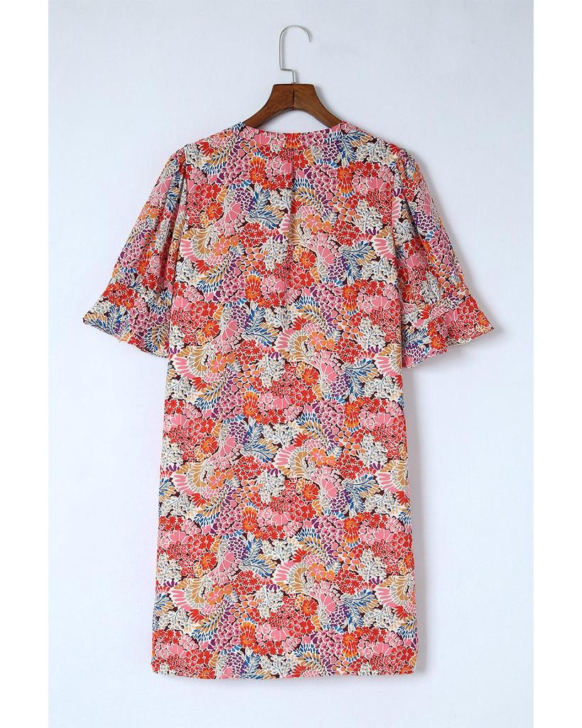 Azura Exchange Платье с рукавами-крылышками и цветочным принтом в стиле бохо