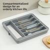 Очень большой расширяемый органайзер для столовых приборов, органайзер для кухонных принадлежностей в ящик, регулируемый держатель для столовых приборов для ложек вилок