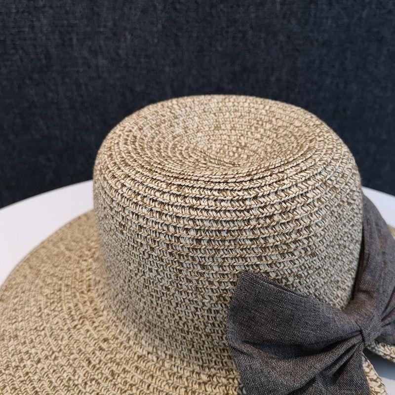 Bowknot Bucket Hat Casual Stylish Sun Protection Fisherman Cap Straw Beach Hats for Women