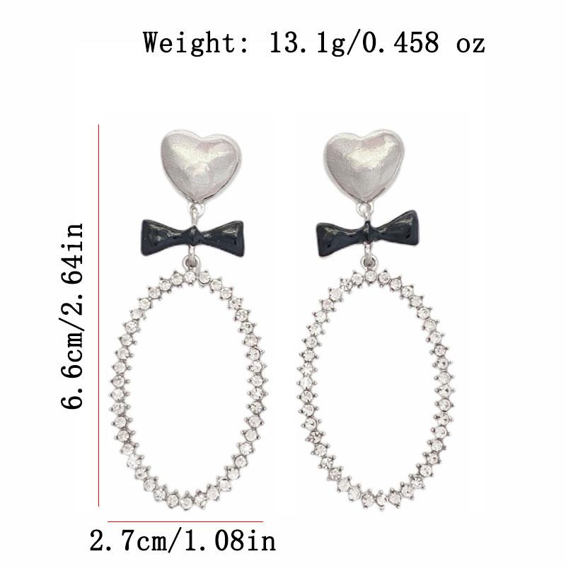 Модный дизайн, преувеличенный темперамент, французские овальные серьги с бантиком и любовью, женские