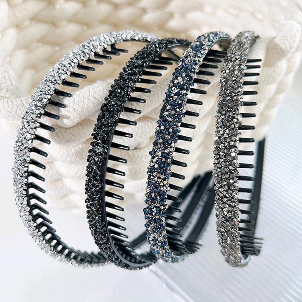 Повязка на голову со стразами, нескользящая, с хрустальными зубцами, повязка на голову, модная повязка на голову для женщин и девочек, для ежедневного использования