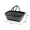 [.co.jp Exclusive] Pearl Metal Foldable Multi-Purpose Basket Bucket, Square, Black, Storage, Car Wash, Fishing, Cleaning, Laundry, Shoes, Indoor Shoes