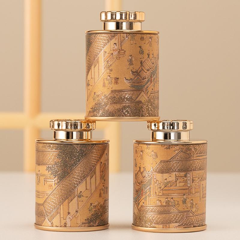 Мини пустая жестяная банка для чая, бытовая герметичная банка для зеленого и черного чая, портативная дорожная маленькая упаковочная коробка для чая, бумажная банка для хранения