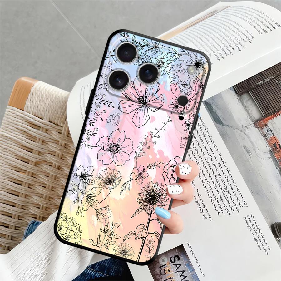 Чехол для Apple iPhone 17 Pro Max 12 11 16 14 13 XR XS MAX Air 15 Pro 7 8 Funda Чехол для телефона Ретро Бабочка Цветок