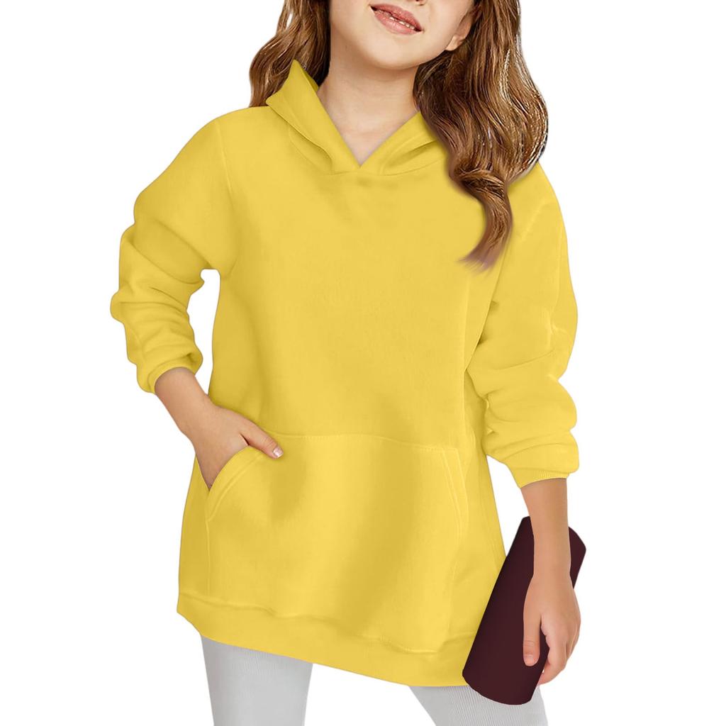 Зимние однотонные толстовки с капюшоном и длинными рукавами для мальчиков и девочек