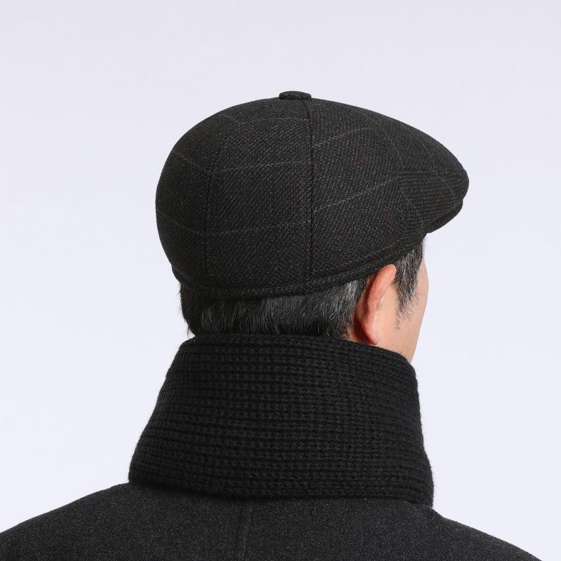 Стильная кепка «утконос» для мужчин среднего и пожилого возраста — теплая повседневная шапка с бархатной подкладкой для осени и зимы на открытом воздухе.