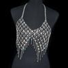 Sexy Luxurious Tassel Underwear Shiny Body Chain For Women Rhinestone Crystal Bra Birthday Party Clothing Accessories Festival