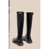 Women's Shoes, Long Boots, Women's Thick-legged New Style High Boots, Golden Buckle Long Boots