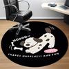 1pc Puppy Bone Cute Happy Office Round Area Rug,  Mat Suitable ForOffice, Under Office Chairs Bedroom Living Room Home Decor, Room Deco
