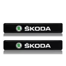 mhwql6 1/2PCS Car Decorative Light LED Front Hood Grille Emblem Badge Decor For Skoda Octavia Fabia RS Kamiq Kodiaq Rapid SCALA Superb