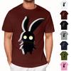 Easter - Men's Casual Baggy Bunny Print T-shirt Round Neck Pull-over Short-sleeved Top