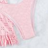Solid Bikini Set High Waist Mesh Beach Style Swimwear Women Three-piece Flounce Summer Swimsuit Biquini Bathing Suit