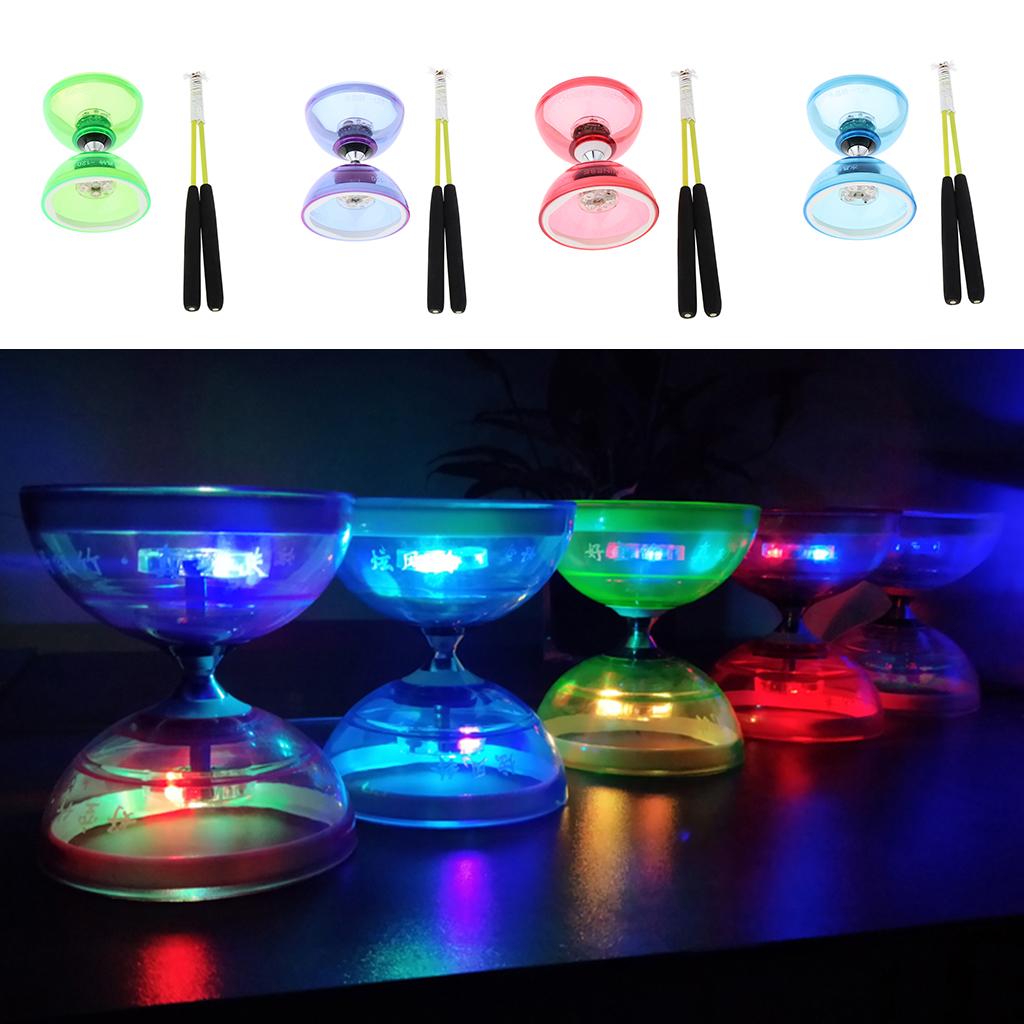 12 Triple Bearing Double-end Chinese Diabolo Skill Toy With Rods