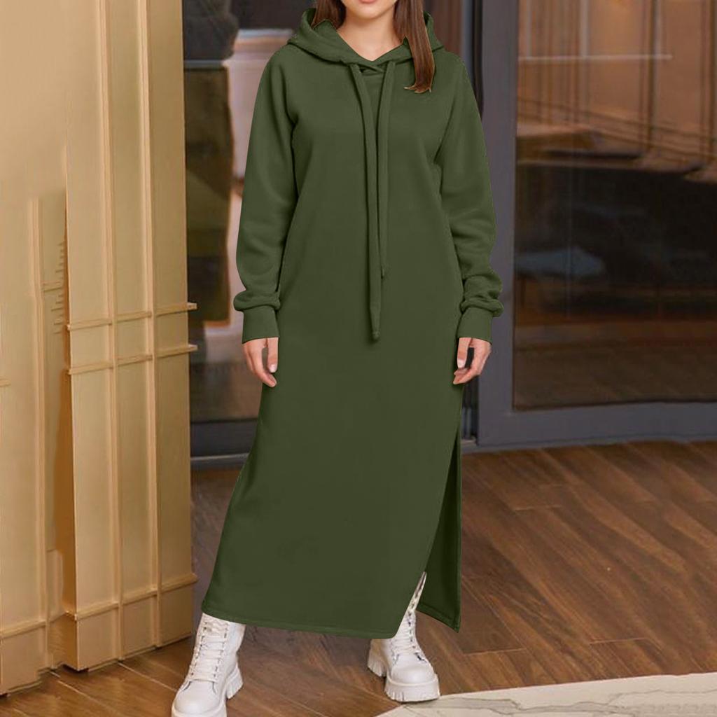 Женский модный однотонный худи с длинными рукавами и флисовой подкладкой