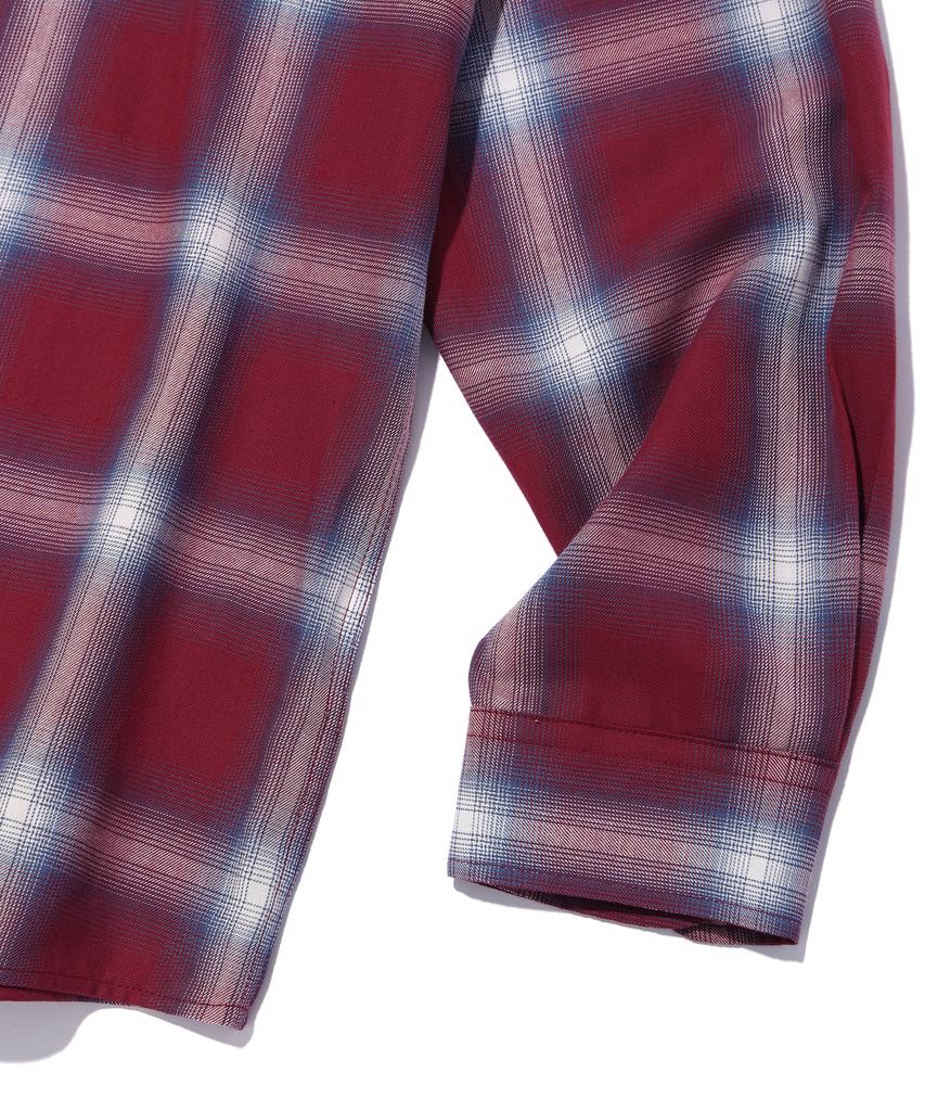 SOUNDSLIFE Ombre Check Shirt Red