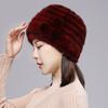 Hot Sale Winter Thick Women Real Mink Fur Hat Outdoor Keep Warm Real Mink Fur Hats Lady Knitted Natural Mink Fur Cap