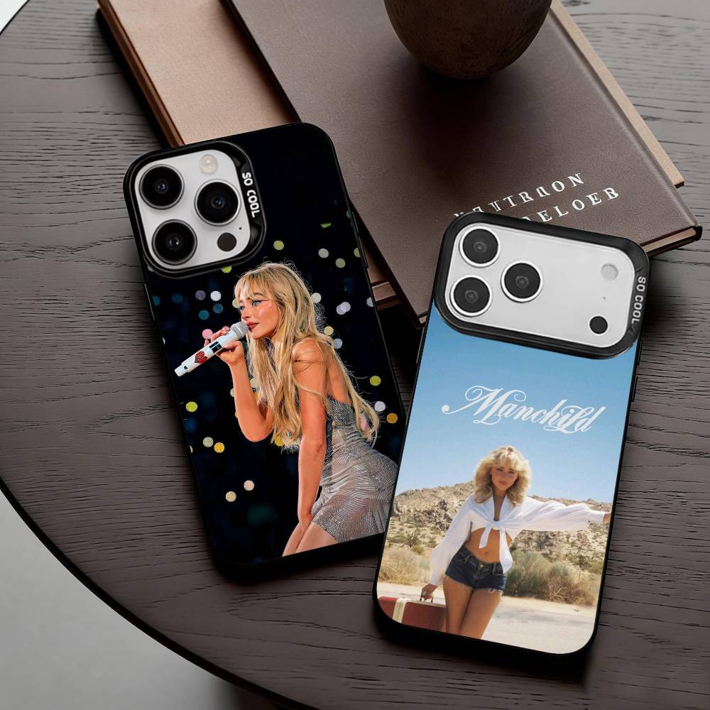 Чехол для телефона Singer S-Sabrina C-Carpenter Для iPhone 17, 16, 15, 14, 13, 12, 11 Plus, Pro Max Конфетный Посеребренный Внутренний Чехол