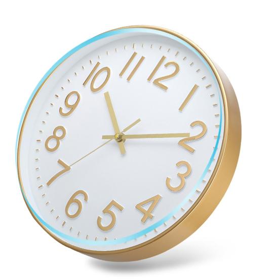 Wall Clock Large Numerals Design Easy-to-Read Battery Operated Modern Silent Non-Ticking Round Clock Wall Decoration