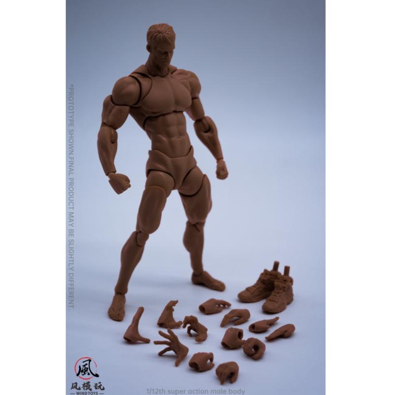 Wind Toys 1/12 Мужское мышечное супергибкое шарнирное тело 16 см Мужская фигурка-кукла-модель с головой 7 пар рук Подарок