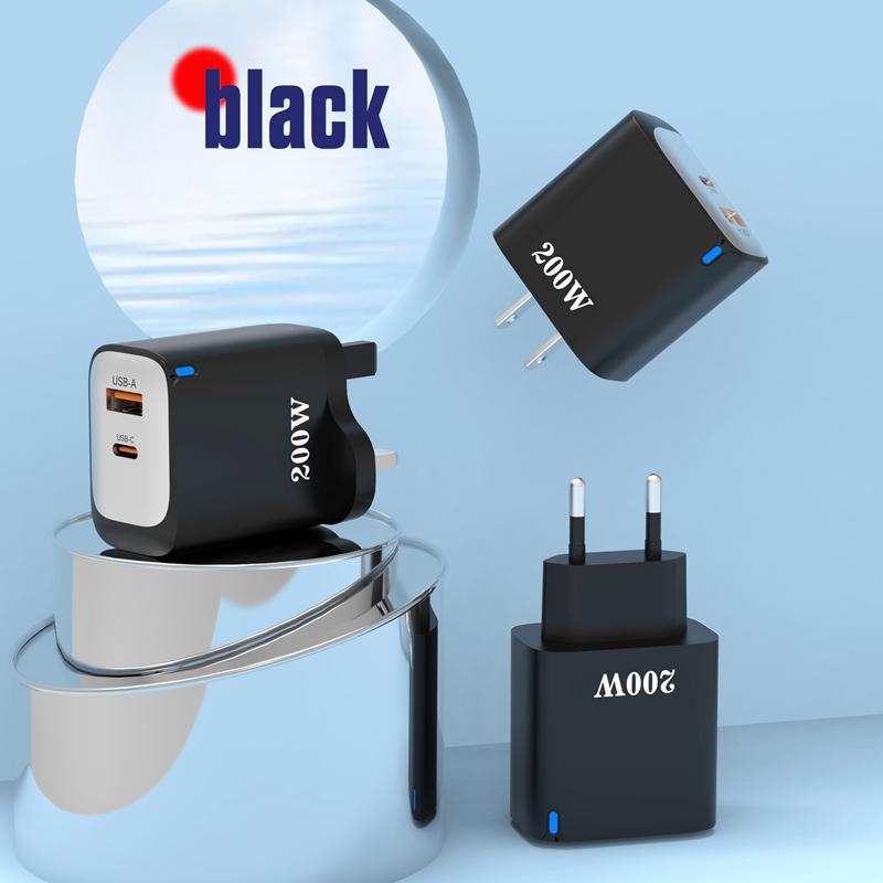 Новый 200 Вт USB Type C Адаптер для быстрой зарядки телефона Quick Charge USB PD Вилка EU US UK Для iPhone Samsung