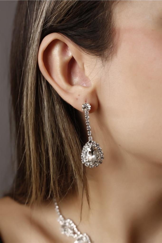 Посеребренный камень Хюррем, ожерелье и серьги, комплект для особых случаев, свадебный комплект, колье