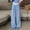 Women's Thin Summer Casual Plaid Pants Straight Trousers Jogger Jogging Pants Sweatpants Streetwear Women