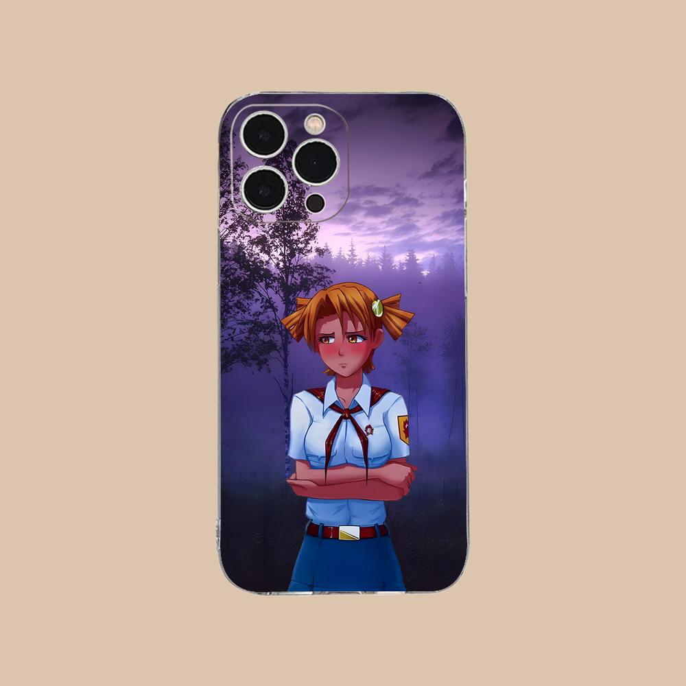 Вечное Лето Алиса Прозрачный ТПУ Чехол для Мобильного Телефона для iPhone 17 16 15 14 13 12 11 X XR XS Air Pro Max Plus Mini Цветной Чехол