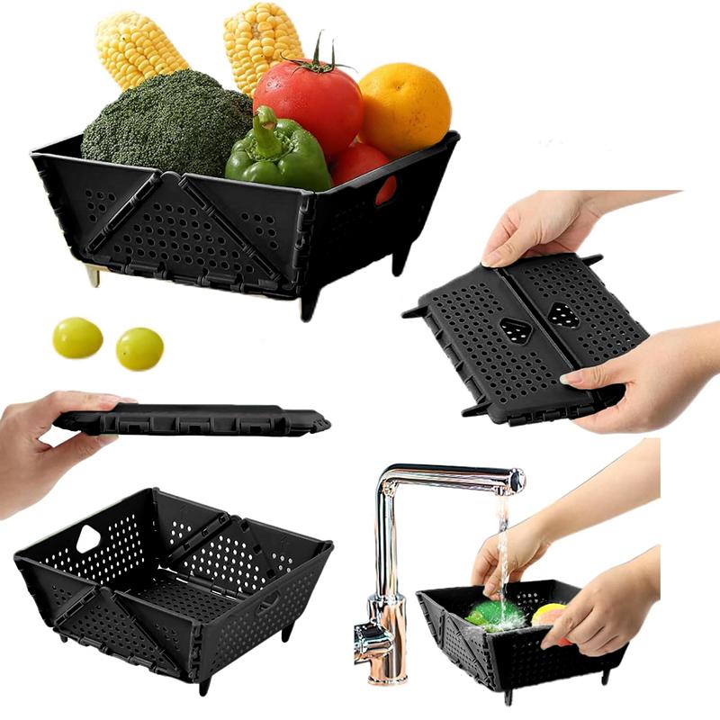 Утолщенные складные многофункциональные дуршлаги и сито для кухни, складная корзина для мытья, хранения и сушки пасты