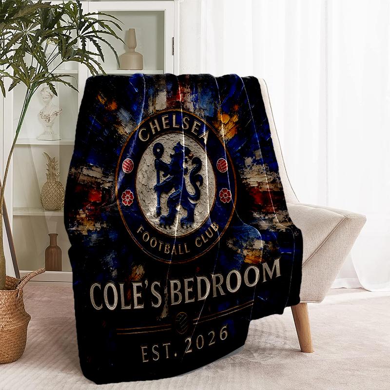 Плед Chelsea F.C. - Мягкий и Удобный, для Спальни, Путешествий, Дивана, Домашнего Декора - Подарок на День Рождения, Рождество для Друга