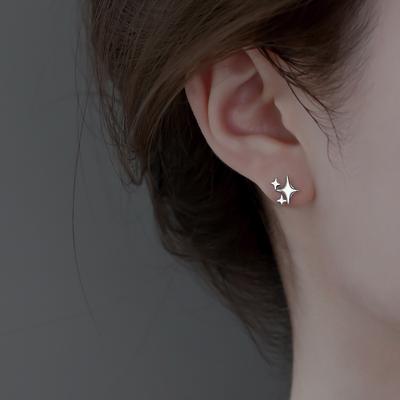 Серьги-гвоздики Four Stastreet Ins Style Три серьги-гвоздика Мода Корейские серьги-крестики Тренд