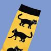 1/2 Pairs Cartoon Cat Pattern Men Cotton Mid Tube Socks Fashionable Printing Soft Comfortable Breathable Sports Leisure Socks