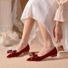 Красные свадебные туфли женские на плоской подошве 2025 четыре сезона новые китайские сценические костюмы обувь невесты плоский каблук беременные женщины не устают