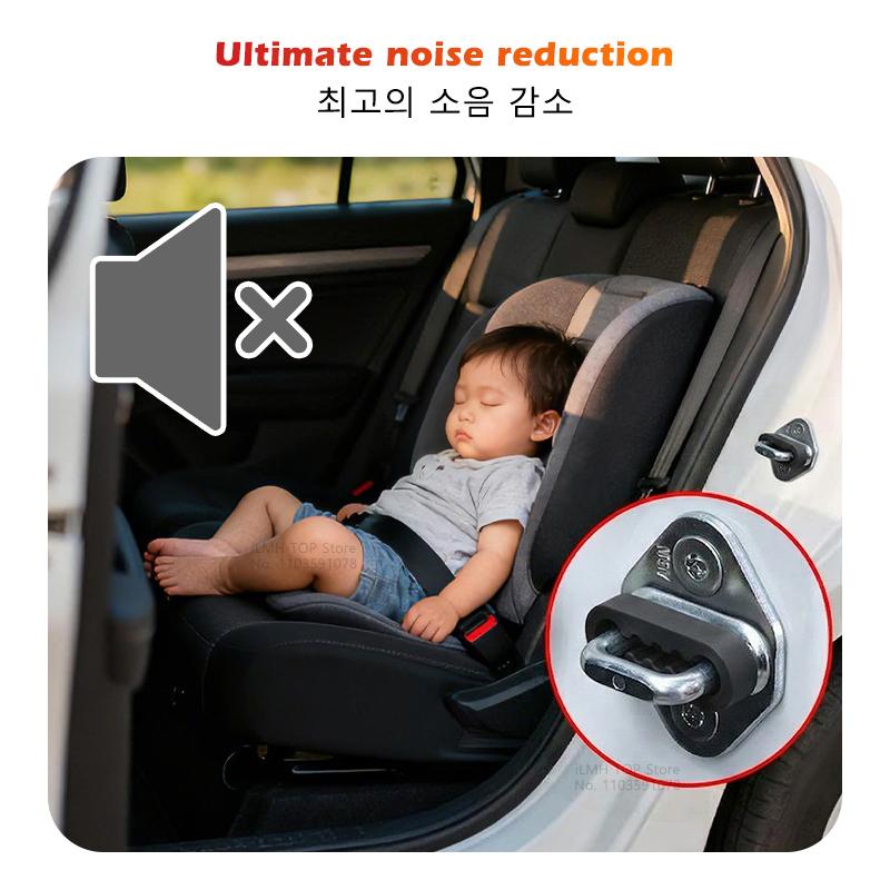Car Door Shock Absorber Universal Car Door Buckle Soundproof Deadener Damper Cushion Anti-Vibration Buffer Pad for Most Cars Interior Mirrors 6