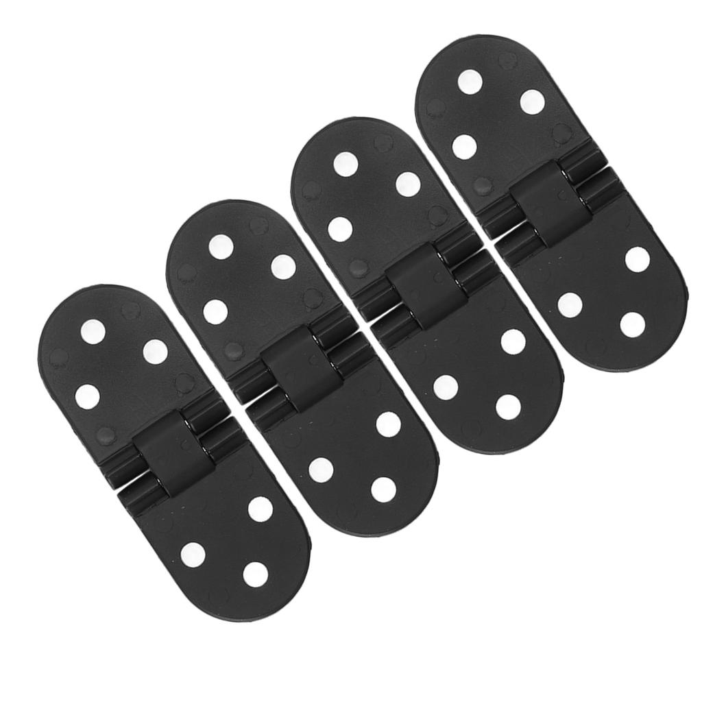 4 Set Round Edge Hinge 180 Degree Painted Black Zinc Alloy Cabinet Hardware for Door with Screw