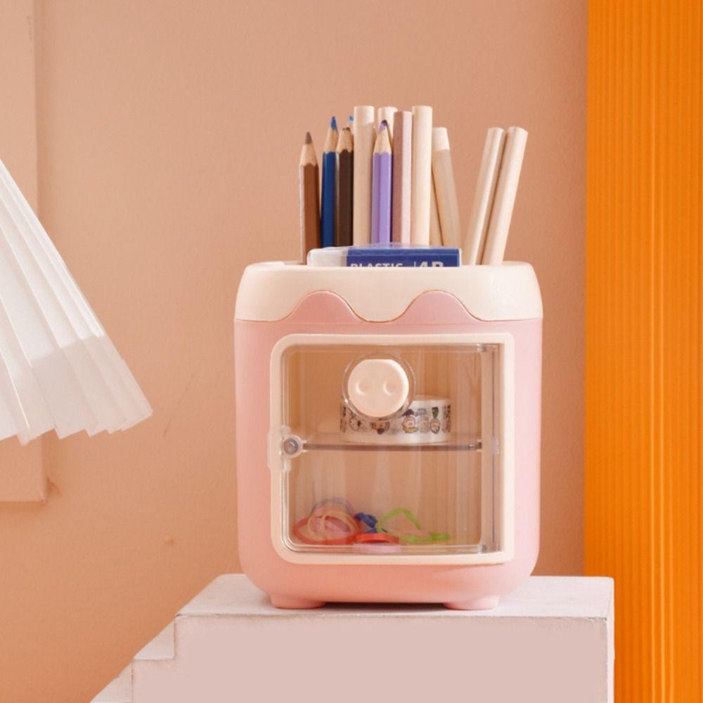 Multifunctional Pen Holder Pig/Car Shaped Pen Container Cute Makeup Brush Holder  School Office
