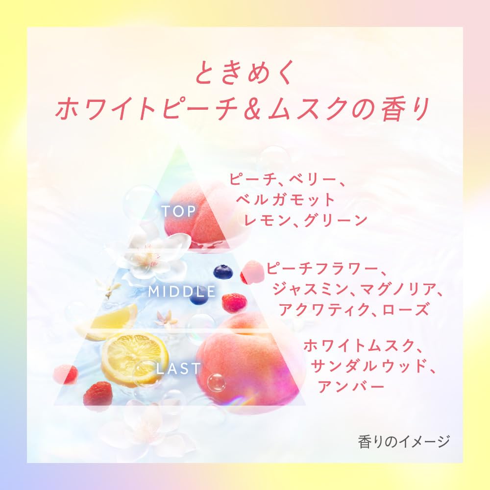 Essential Premium Увлажняющий шампунь для защиты барьера кожи головы Sparkle Moist Сменный блок 330 мл Аромат белого персика и мускуса &