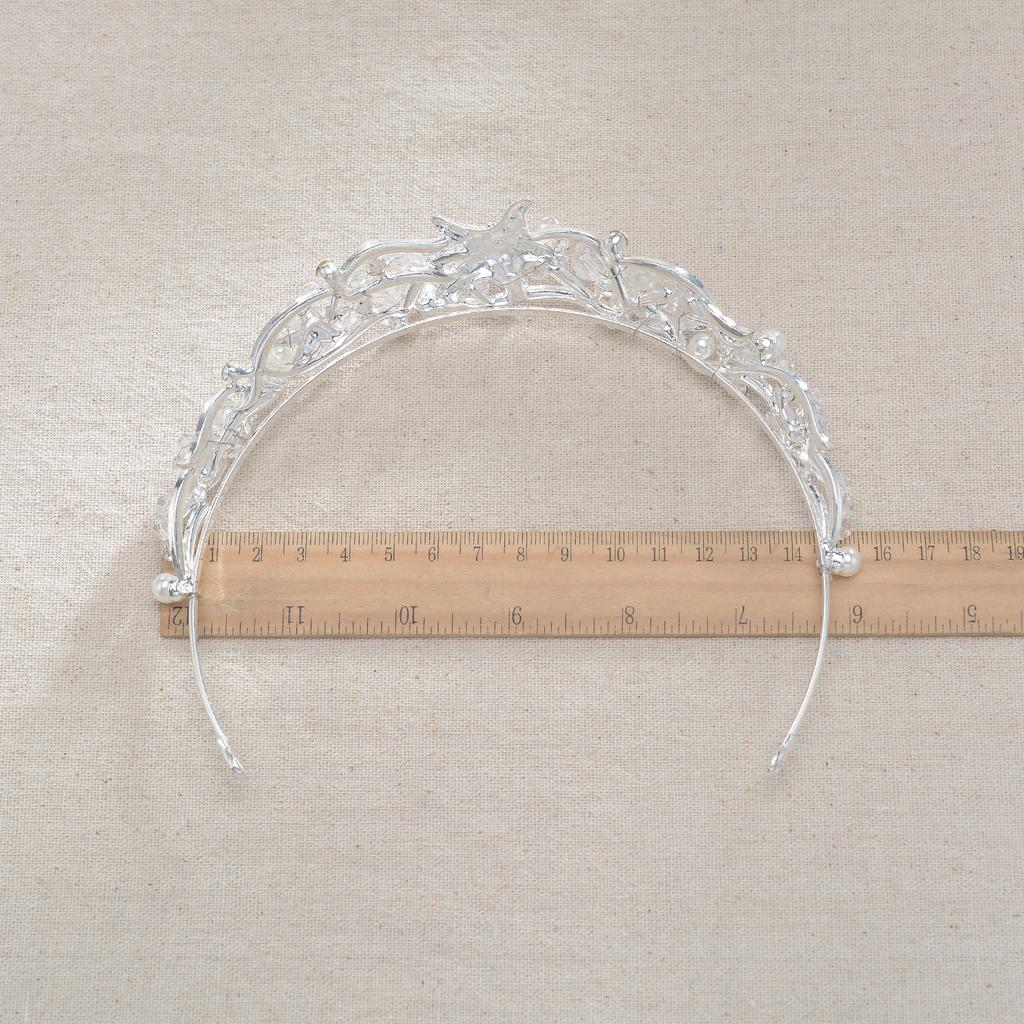 Bridal Handmade Beaded Rhinestone Crown Korean Alloy Handmade Crystal Tiara Accessories Headband