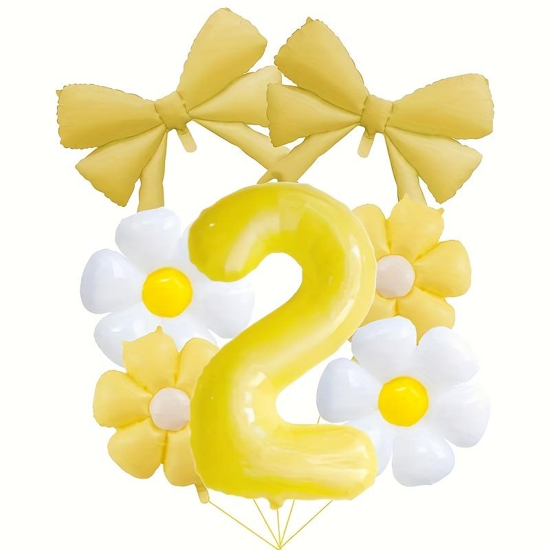 8pcs Daisy Flowers Yellow 1-9 Number Foil Balloons Boy and Girl Favorat Balloon Birthday Party Decoration Baby Shower Gifts