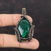 Малахитовый кулон, обернутый медной проволокой, высококачественный драгоценный камень, ювелирное изделие ручной работы, дизайнерский кулон, обернутый медной проволокой, ювелирное изделие в подарок для женщин