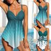 New Summer Women's Tank Top Skirt Shorts Two Piece Set, Blue Swim Top, Sexy Holiday Beach Set S-6XL