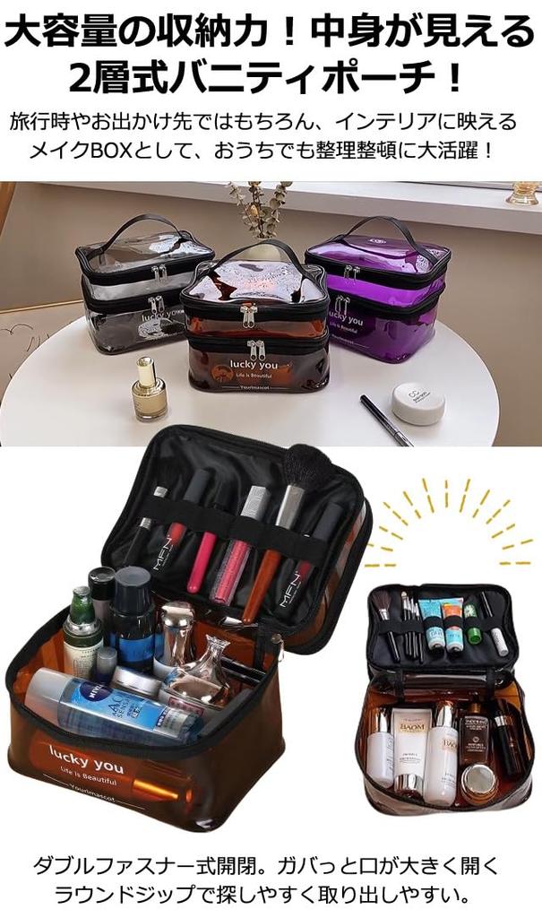 Большой GPT Косметичка Большая для Макияжа Косметическая Большая GPT Серая [Компания Чемоданов] Сумка, 2-слойная, Прозрачная, Вместительная, Ручки, Коробчатая, Сумка,